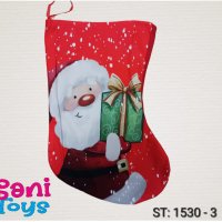 Коледен чорап 35 см, снимка 4 - Декорация за дома - 43184303