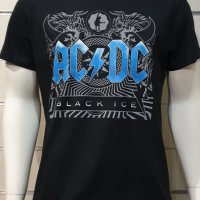 Нова мъжка тениска с дигитален печат на музикалната група AC/DC - Black Ice със син надпис , снимка 8 - Тениски - 34833977