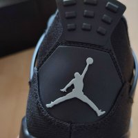Nike Air Jordan 4 Retro Black Canvas Нови Оригинални Черни Мъжки Кецове Размер 45 Номер 29см, снимка 3 - Кецове - 40430204