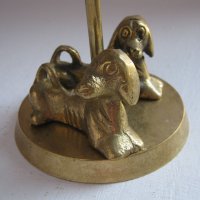 Кученца под чадър, месинг, бронз, метал фигура, статуетка, куче антика, снимка 4 - Статуетки - 43238839