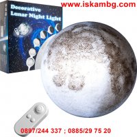 Нощна лампа Луна Tevo, С дистанционно, Стенна, снимка 1 - Други стоки за дома - 28877077