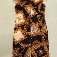 Рокля ЗЛАТЕН ЛЕОПАРД , кралски цветове- златно, черно , шампанско и леопардово, елегантна , удобна, снимка 10 - Рокли - 37510235