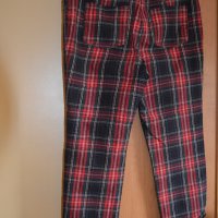 Зимен панталон каре тъмносиньо, тъмнозелено, червено и жълто, снимка 2 - Панталони - 43117185