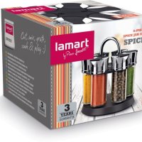 Стойка за съхранение на подправки LAMART LT7009 SPICE, 85 мл, 6 бр., снимка 4 - Аксесоари за кухня - 42992372