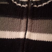 Дамски пуловер с цип поло М размер черно бяло сиво, снимка 3 - Блузи с дълъг ръкав и пуловери - 32263948