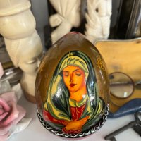Уникално рисувано яйце тип Faberge №1809, снимка 1 - Антикварни и старинни предмети - 35488723