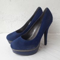 Сини обувки на ток, №38, снимка 4 - Дамски обувки на ток - 29696408