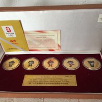 Монети с талисманите на Олимпиадата в Пекин 2008, 5бр/ Beijing Olympics 2008 commemorative coins set, снимка 1 - Нумизматика и бонистика - 35189122
