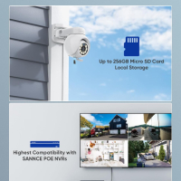 SANNCE 4K PoE охранителна камера, CCTV IP камера 8MP, цветно нощно, снимка 8 - IP камери - 44866653