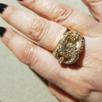 Дамски пръстен в злато и циркон, нов, снимка 2 - Пръстени - 32331138