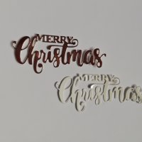 Елемент от хартия надпис Merry christmas весела коледа 2 бр скрапбук декорация , снимка 5 - Други - 38183900