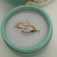 18 К златно покритие позлатен пръстен от медицинска стомана с бели кристали, снимка 16 - Пръстени - 43706934