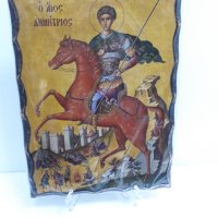 Голяма икона на Свети Димитър - ръчна изработка