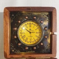 Дървена ретро кутия с часовник и компас, снимка 3 - Подаръци за мъже - 43258578