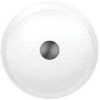 Бяла Кръгла Гранитна Мивка за Баня, Монтаж върху плот стояща Silia ф36, снимка 4 - Мивки - 43554751