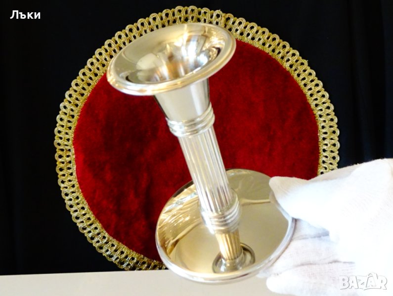 WMF посребрен свещник с етикет,240 гр. , снимка 1