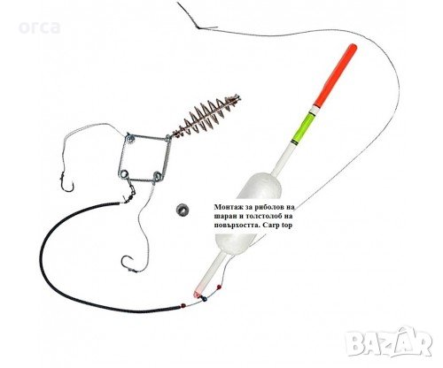 Риболовен монтаж за шаран и толстолоб на повърхността, снимка 1