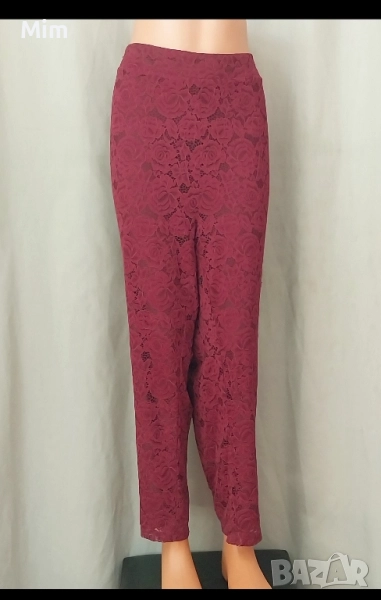 Zizzi 3XL Дантелен панталон бордо, снимка 1