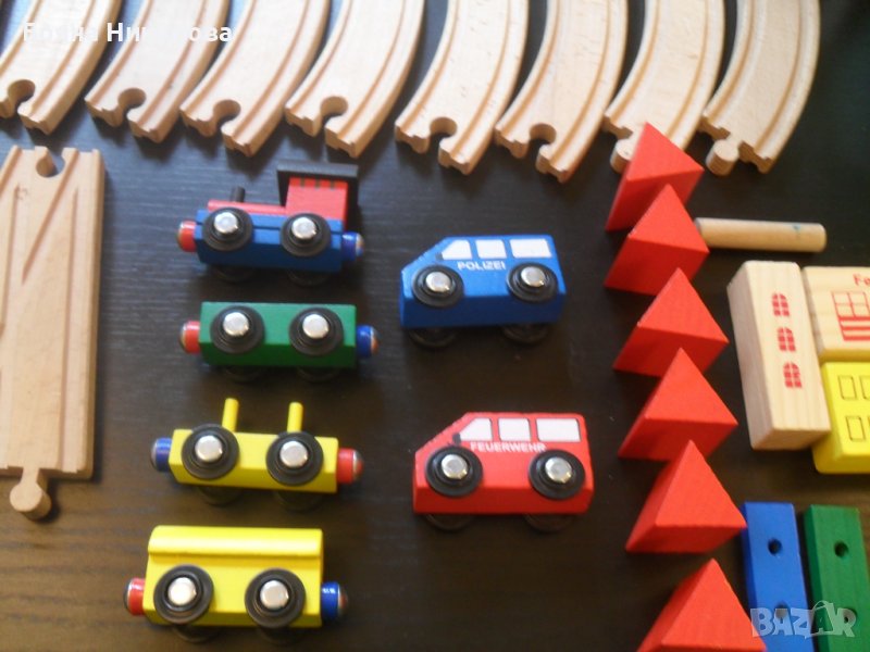 Дървено влакче 35 части, снимка 1
