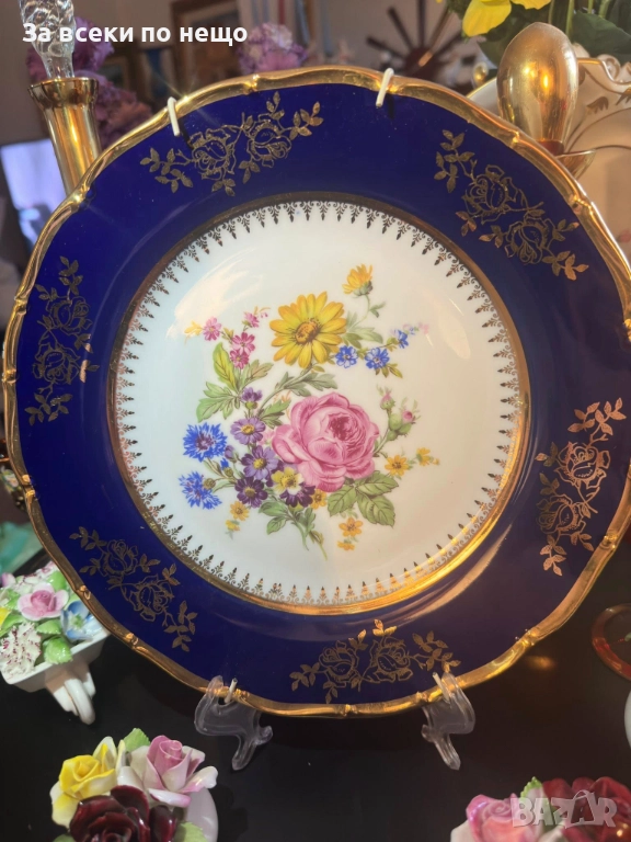 EPIAG Carlsbad Czechoslovakia- уникална красота изобразена върху превъзходно плато 24.5 см Код P1824, снимка 1