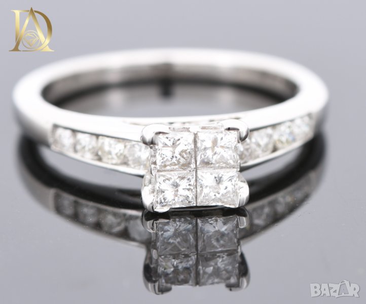 Нов Златен Пръстен с 0.74кт Естествени Диаманти, снимка 1