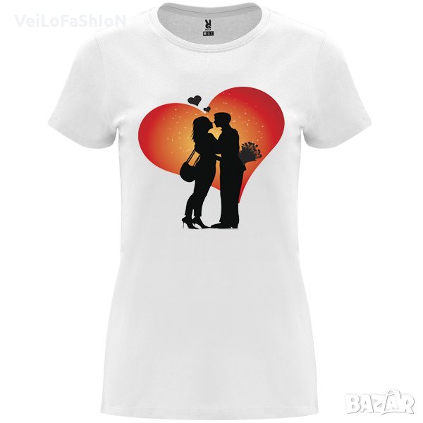 Нова дамска тениска със Сърце (Love) в бял цвят, снимка 1
