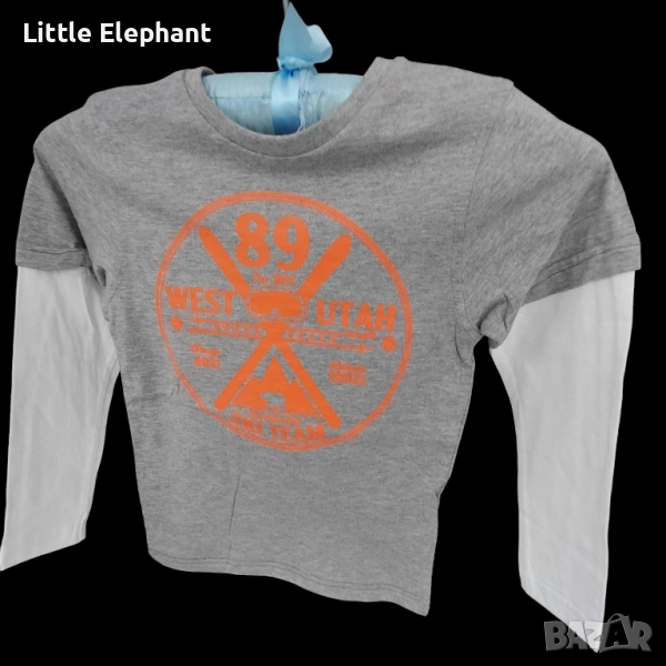 Блузка с дълъг ръкав за 4-5 годишно момченце,"West Utah ski team",Англия/нова, снимка 1