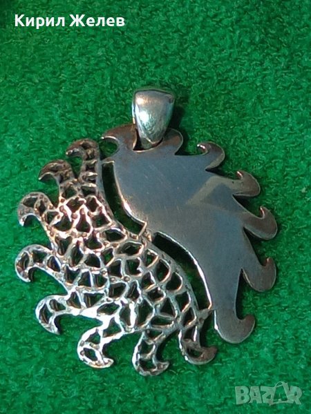 РАЗКОШЕН СРЕБЪРЕН МЕДАЛЬОН РОДИРАНО СРЕБРО 925 АЖУРНА РЪЧНА МАЙСТОРСКА АРТ ИЗРАБОТКА ГОЛЯМ 41224, снимка 1