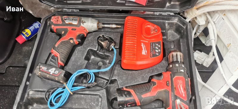 Комплект винтовери Акумулаторен винтоверт MILWAUKEE M12 BDР, снимка 1