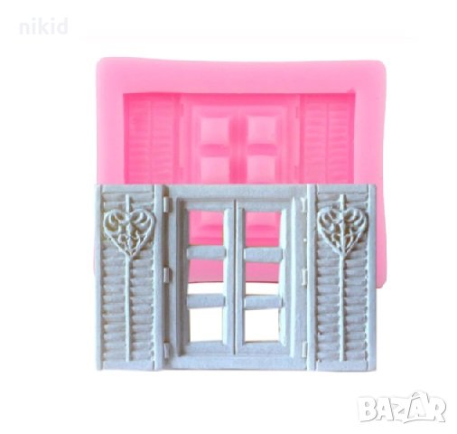 Прозорец прозорче със щори силиконов молд форма декорация торта фондан шоколад и др., снимка 1