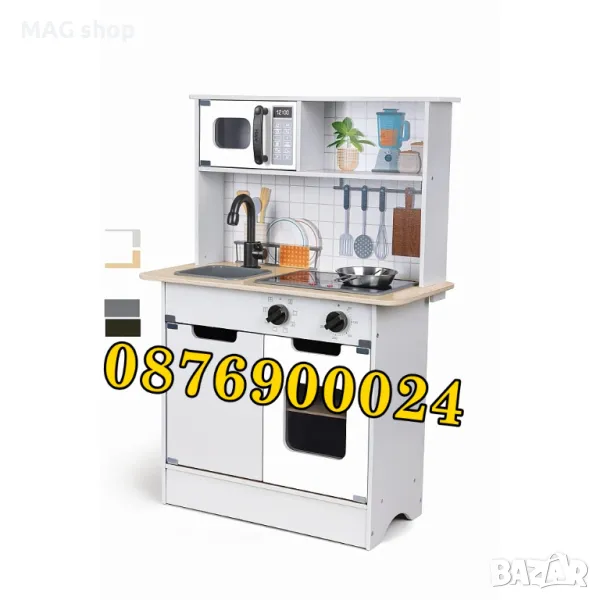 ПРОМО! ДЪРВЕНА Детска кухня с аксесоари Реалистична + звук светлина, снимка 1