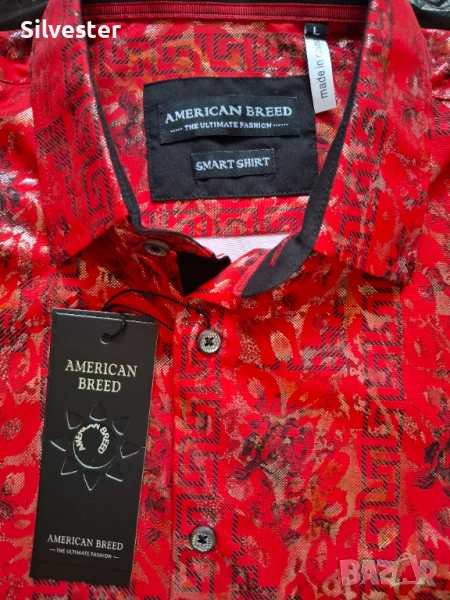 Мъжка елегантна официална риза American Breed, Чисто нова, Размер L , снимка 1