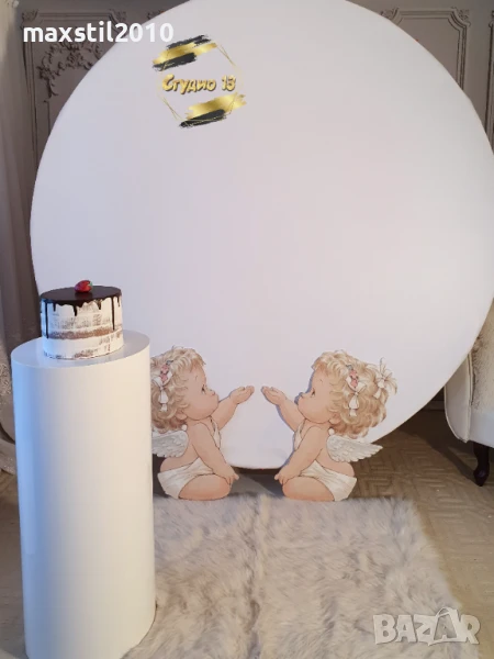 Бял винил за кръгла арка с капси, снимка 1