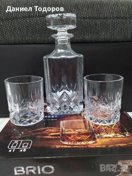 Кристален луксозен комплект за уиски от 7 части, снимка 1