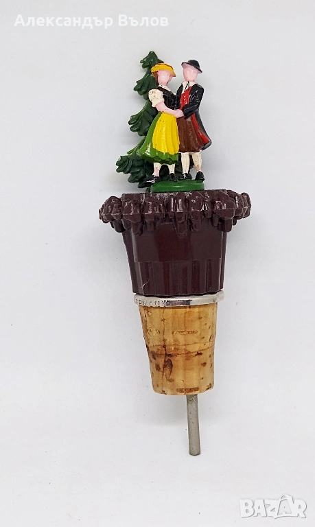 Стар Диспенсер за Бутилка Германия Арт Корк Пластмаса, снимка 1