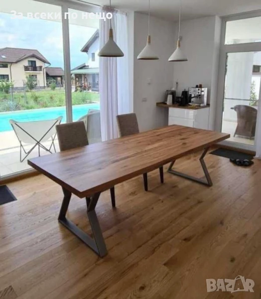 Ръчна Изработка На Трапезни Маси С Метални Основи, снимка 1