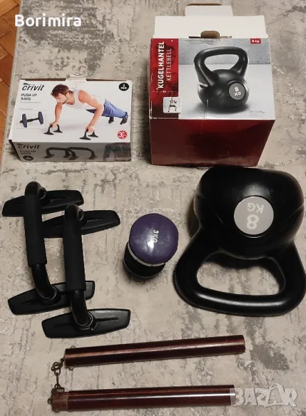 Уреди за тренировка - гиричка и тежества 8 кг., снимка 1
