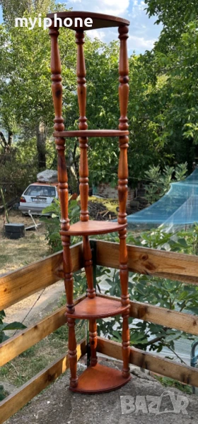 Дървена ъглова етажерка 5 нива 174 см., снимка 1