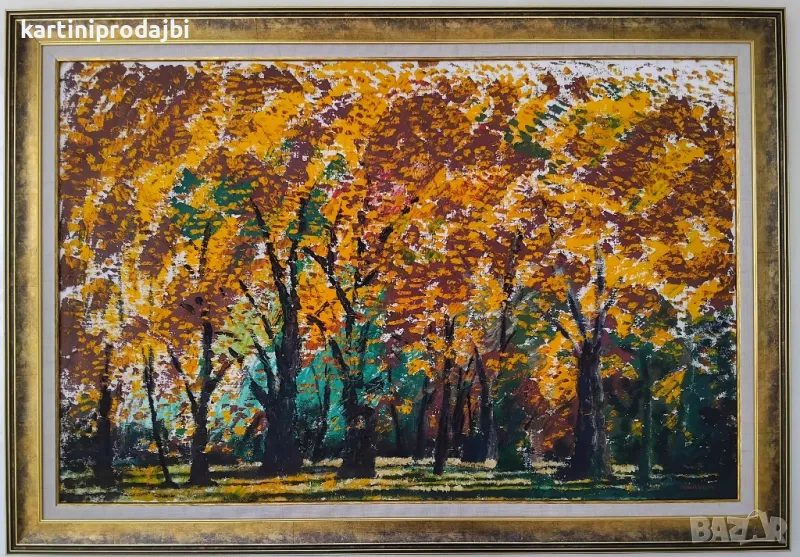 Голяма маслена картина рисувана с маслени бои върху платно, снимка 1