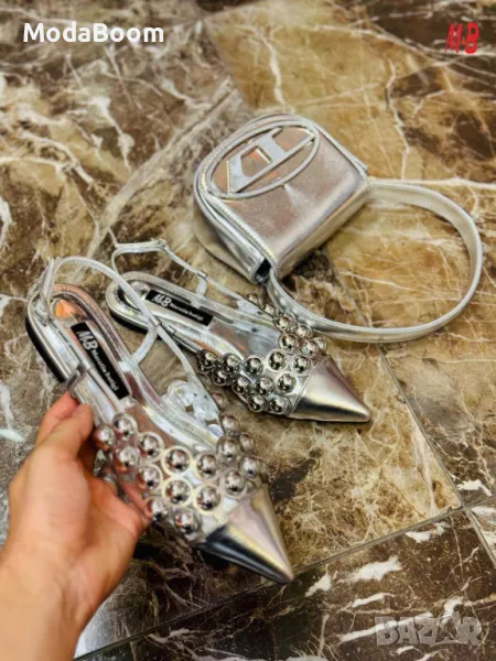 Дамски обувки на ток + чанта Различни цветове , снимка 1