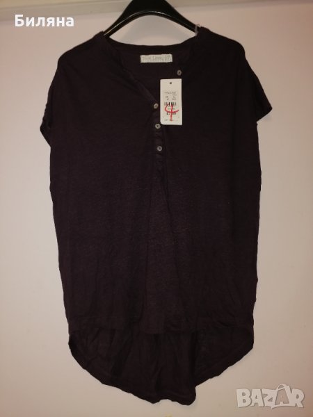 Нова лилава тениска с копчета, снимка 1