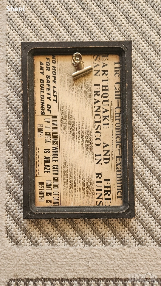 Дървена ретро декоративна рамка за снимки и бележки, снимка 1