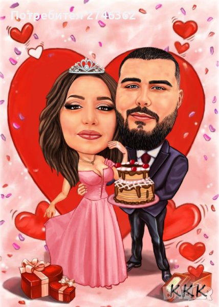 Дигитален шарж в рамка за Свети Валентин, снимка 1