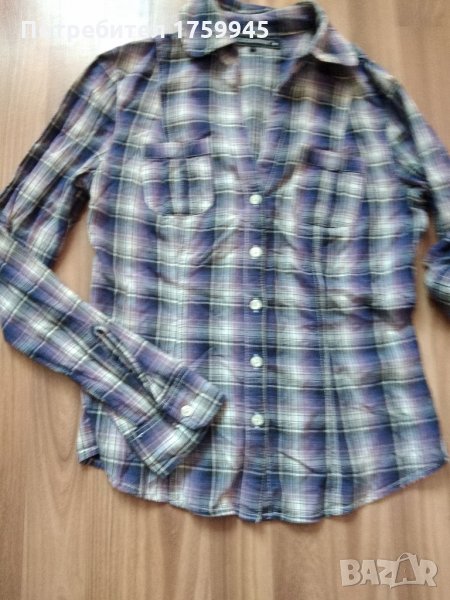 Лилава карирана риза , снимка 1