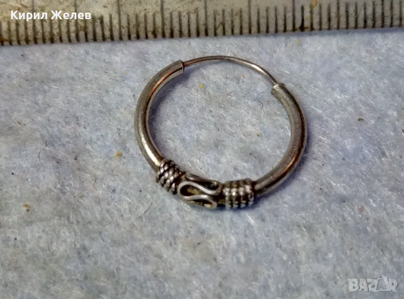 СТАРА СРЕБЪРНА ОБЕЦА СРЕБРО ВИСОКА ПРОБА РЪЧНА ИЗРАБОТКА с РЕТРО ОРНАМЕНТИКА КРАЛСКА ПЛЕТКА 49858, снимка 1