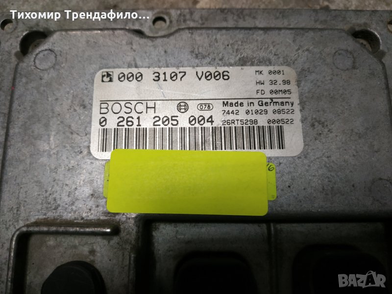 ECU SMART FORTWO 0.6 BOSCH 0 261 205 004, 0261205004, 000 3107 V006 компютър за смарт 0.6 бензин , снимка 1