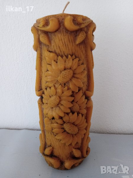 Свещ Много Голяма восъчна релефна Много Красива Нова!!! Внос от Германия, снимка 1