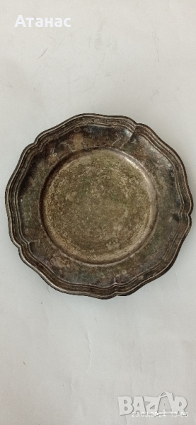 Посребрена чинийка,маркирана., снимка 1