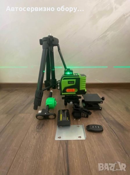 4D ЛАЗЕРЕН НИВЕЛИР С 16 ЛИНИИ (ЧЕТИРИ ТОЧКОВ) САМОНИВИЛИРАЩ СЕ, СЪС ЗЕЛЕН ЛАЗЕР, снимка 1