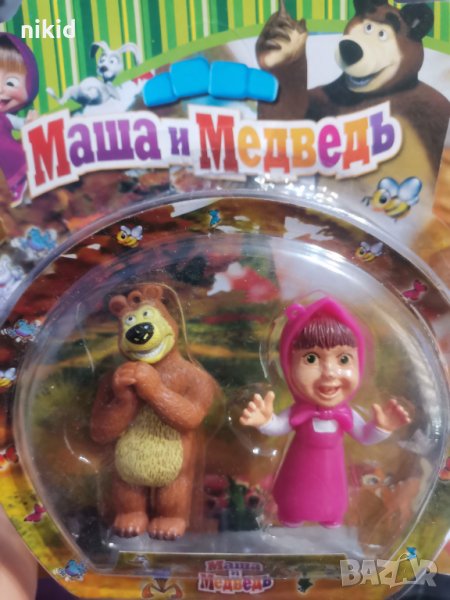 Маша и Мечока с шапка големи фигурки pvc пластмасови играчки за игра и украса торта играчка, снимка 1